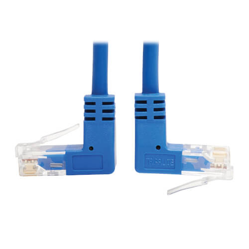 Tripp-Lite N204-S02-BL-UD Cat6 Ethernet Cable Up/Down Angled UTP Slim Molded M/M Blue 2Ft