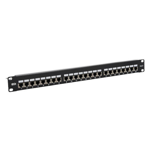Tripp-Lite N252-024-SH-K Cat5e / Cat6 Patch Panel 24-Port Shielded Krone IDC 568B RJ45 1U