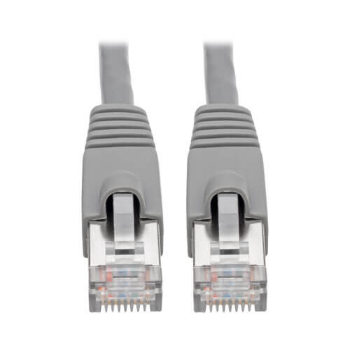 Tripp-Lite N262-001-GY Cat6a Snagless Shielded STP Patch Cable 10G, PoE, Gray M/M 1Ft