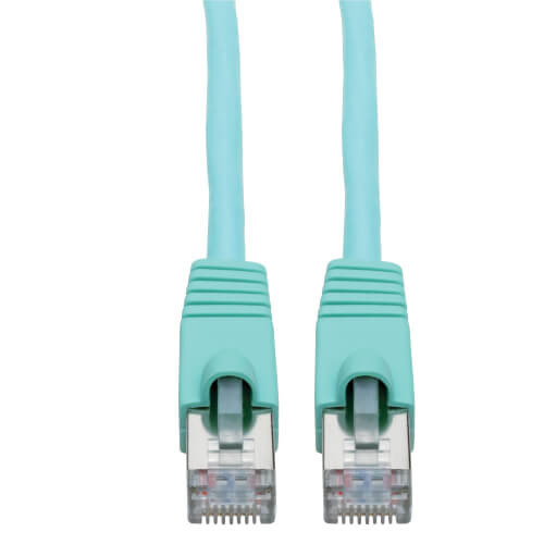 Tripp-Lite N262-005-AQ Cat6a Snagless Shielded STP Patch Cable 10G, PoE, Aqua M/M 5Ft