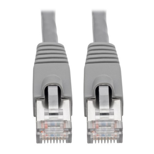 Tripp-Lite N262-012-GY Cat6a Ethernet Cable 10G STP Snagless Shielded PoE M/M Gray 12Ft