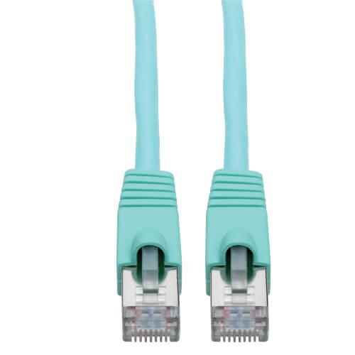 Tripp-Lite N262-014-AQ Cat6a Snagless Shielded STP Patch Cable 10G, PoE, Aqua M/M 14Ft
