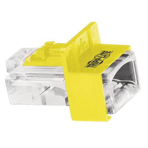 Tripp-Lite N2LPLUG-010-YW Universal RJ45 Locking Insert Patch Panel Wall Plate Yellow 10Pk
