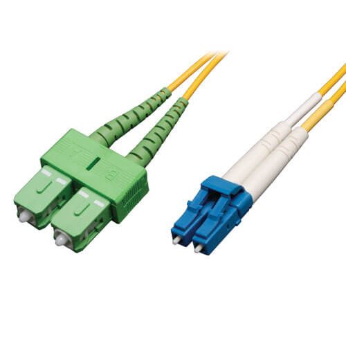 Tripp-Lite N366-01M-AP Tripp Lite 1M Duplex Singlemode Fiber 8.3/125 Patch Cable LC to SC/APC 3Ft