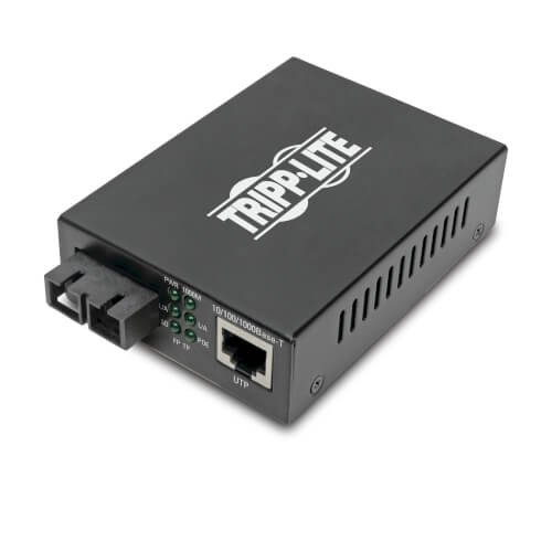 Tripp-Lite N785-P01-SC-SM1 SC Singlemode Fiber to Gbe Media Converter POE+ 10/100/1000 20KM
