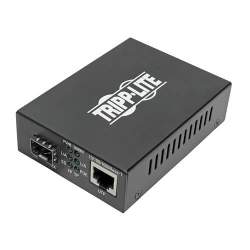 Tripp-Lite N785-P01-SFP SFP Fiber to Ethernet Media Converter POE+ 10/100/1000 Mbps