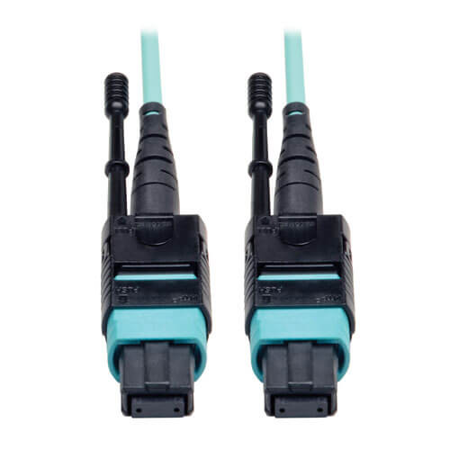 Tripp-Lite N844-01M-12-P 10M MTP / MPO Patch Cable 12 Fiber 40GbE Aqua OM3 Plenum 33Ft