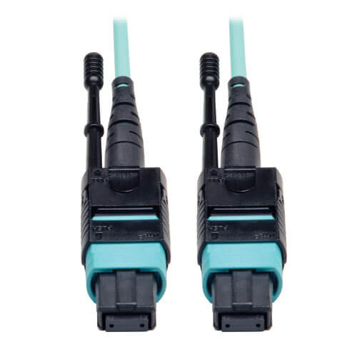 Tripp-Lite N844-05M-12-P Tripp Lite 5M MTP / MPO Patch Cable 12 Fiber 40GbE Aqua OM3 Plenum 16Ft