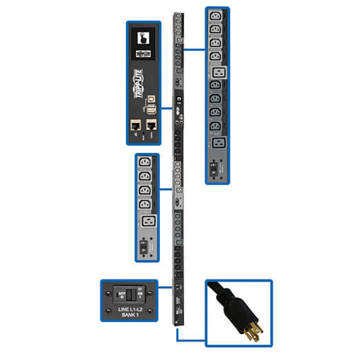 Tripp-Lite PDU3EVSR10L2130 10kW 200-240V 3PH Switched PDU