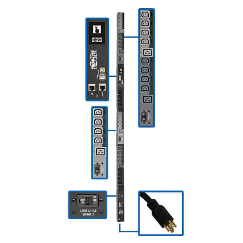 Tripp-Lite PDU3EVSR6L2130 10kW 200-240V 3PH Switched PDU