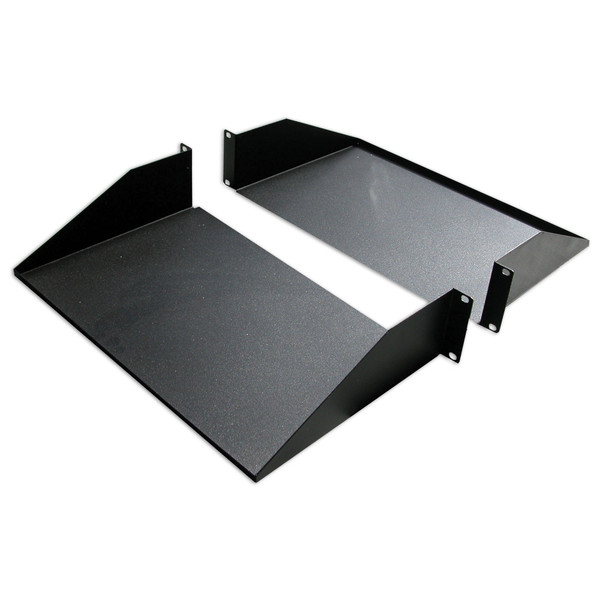 Quest ES0919-0225 19" Double-Sided Non-Vented Divided Shelf, 2U, 25"D, Black