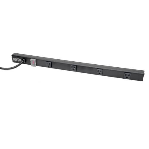Tripp-Lite PS2404RA06B Power Strip Right-Angle 5-15R 4 Outlet 6Ft Cord 5-15P 24in Black
