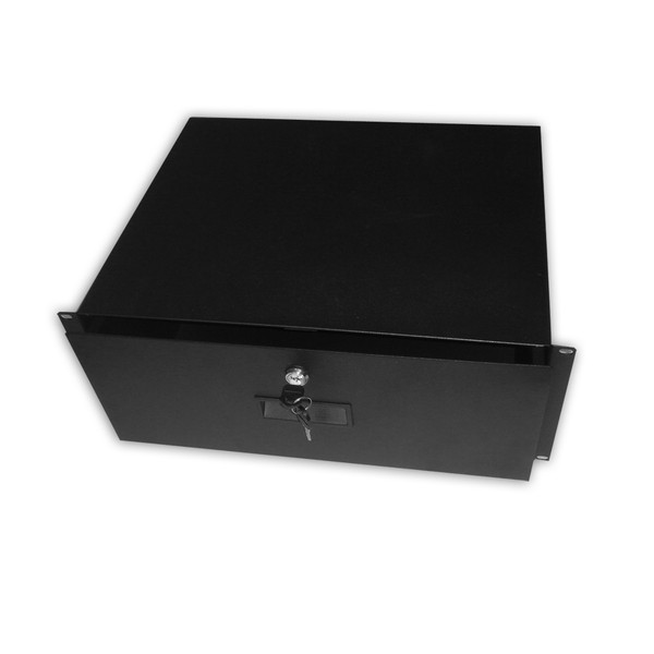 Quest ES1319-0414 19" X 14" Locking Storage Drawer Shelf, 4U, Black