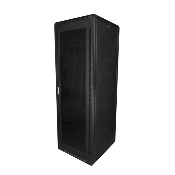 Quest FE4219-42-02 6Ft Floor Enclosure, Acrylic Door, 27"W X 31"D, 42U, Black