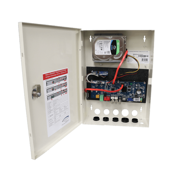 Speco H6WHRL8TB 6 Channel Wall Mount Hybrid Recorder - 4 Hybrid (TVI or IP) + 2 IP, 8TB