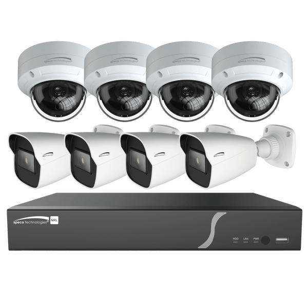 Speco ZIPL8BD2 8 Channel Zip Kit with 4 Bullets, 4 Domes, 2T HD