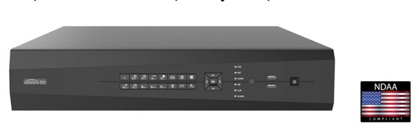 Uniview Technology NR164X-32T 16ch NVR, 4K, 1080p @30-ips, HDMI, VGA, Audio, Alarm,USB, 4 HDD bays, 32TB HDD