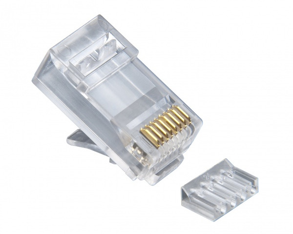 Platinum Tools 106188J RJ45 (8P8C), Cat6 2 pc. Round-Solid 3-Prong, w/Liner, Jar of 100