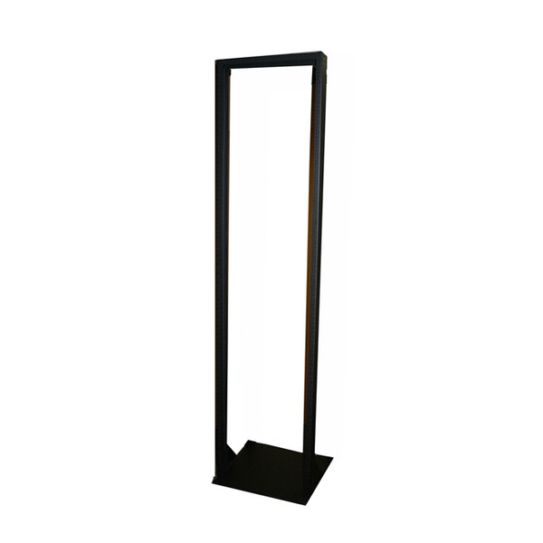 Quest FR1907-45-02L 7Ft 2-Post 19" 45U Black Open Frame Lte Steel Floor Rack