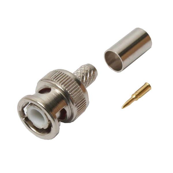 Quest CBN-3105 50 Ohm BNC (M) RG59/62 PVC CATV 22AWG 3-Piece Crimp-On Connector
