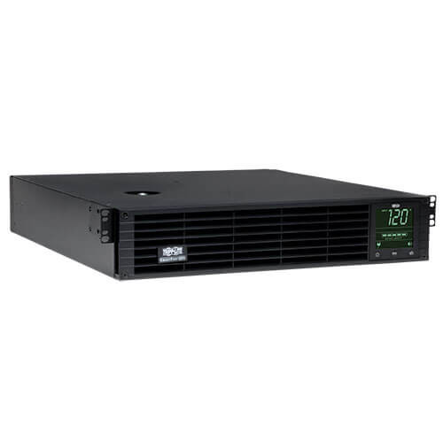 Tripp-Lite SM3000RMXLNTAA TAA-Compliant SmartPro 120V 3kVA 2.88kW Line-Interactive Sine Wave UPS, 2U Rack/Tower, Extended Run, Pre-Installed WEBCARDLX Network Interface, LCD, USB, DB9 Serial
