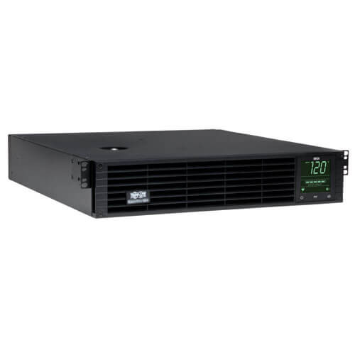 Tripp-Lite SMART2200RM2UN SmartPro 120V 2.2kVA 1.92kW Line-Interactive Sine Wave UPS, 2U Rack/Tower, Pre-Installed WEBCARDLX Network Interface, LCD Display, USB, DB9 Serial