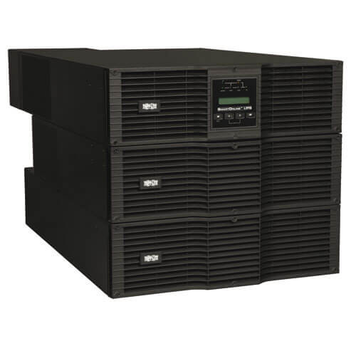 Tripp-Lite SU10KRT3U SmartOnline 208/240&120V 10kVA 9kW Double-Conversion UPS, 9U, Extended Run, Network Card Slot, USB, DB9, Bypass,Hardwire