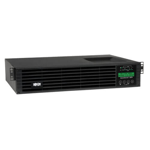 Tripp-Lite SU1500RTXLCD2U SmartOnline 120V 1.5kVA 1.35kW Double-Conversion UPS, 2U Rack/Tower, Extended Run, Network Card Slot, LCD, USB, DB9