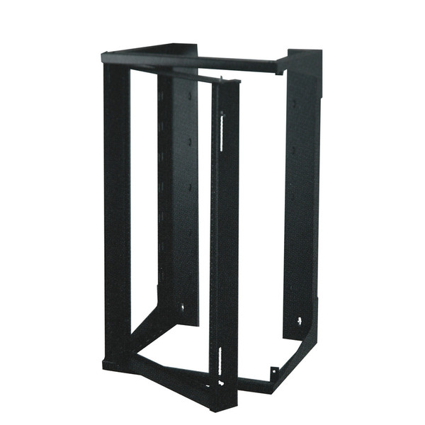 Quest SR1935-20-02 20U Black 3Ft Swing-Out Open Frame Wall Rack