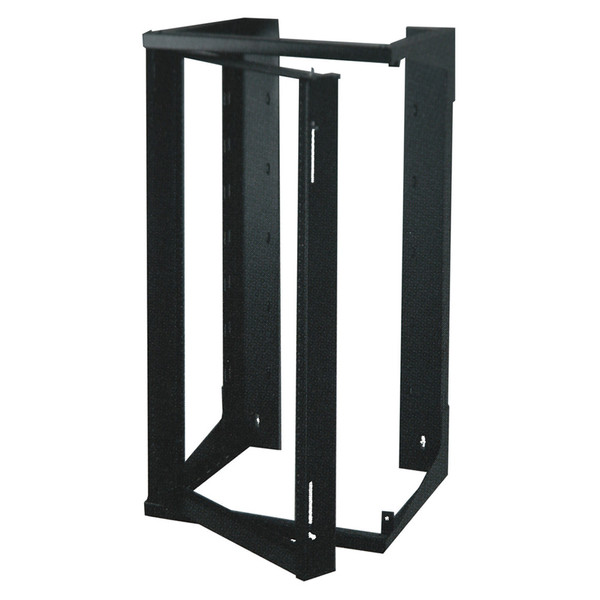 Quest SR1943-25-02 25U Black 4Ft Swing-Out Open Frame Wall Rack