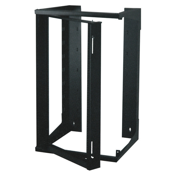 Quest SR1943-25-02D 25U Black 4Ft Swing-Out Open Frame Wall Rack
