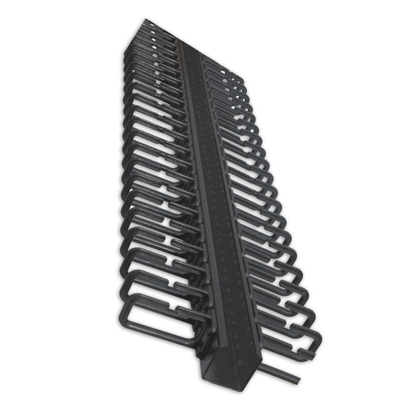 Quest VC-06-050 6Ft Vertical Cable Manager, 4" Rings, 50 Cables Per Side, Black