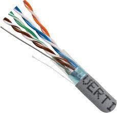 Vertical Cable 057-471/S/GY CAT5E F/UTP (Shielded), 8-Conductor, 24AWG, Solid Bare Copper, PVC Jacket, Gray, 1000ft Pull Box