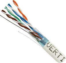 Vertical Cable 057-474/S/WH CAT5E F/UTP (Shielded) 8-Conductor, 24AWG, Solid Bare Copper, PVC Jacket, White, 1000ft Pull Box
