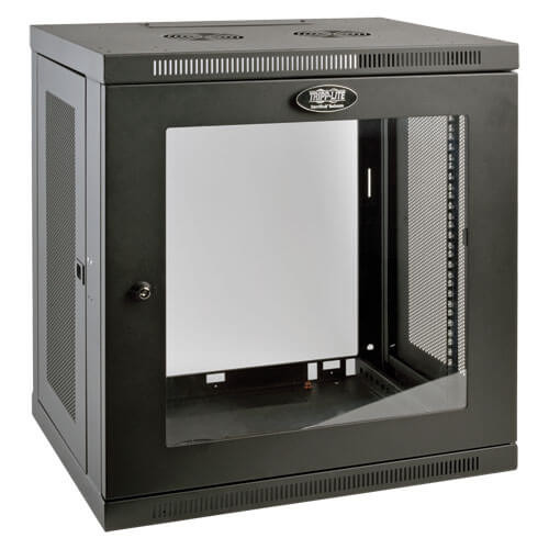 Tripp-Lite SRW12UG SmartRack 12U Low-Profile Switch-Depth Wall-Mount Rack Enclosure Cabinet with Clear Acrylic Window