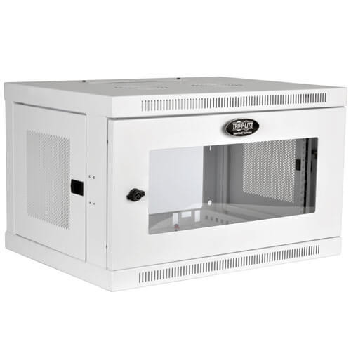 Tripp-Lite SRW6UWG SmartRack 6U Low-Profile Switch-Depth Wall-Mount Rack Enclosure Cabinet with Clear Acrylic Window, White