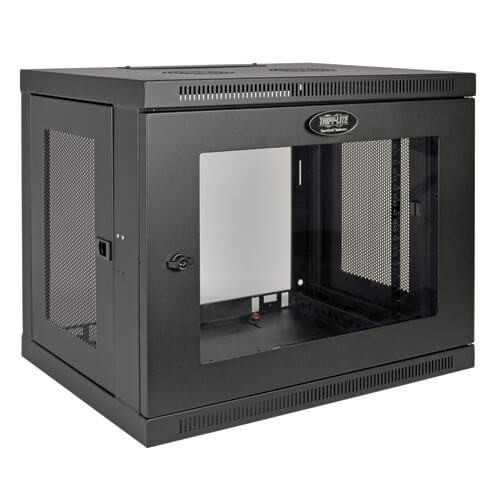 Tripp-Lite SRW9UG SmartRack 9U Low-Profile Switch-Depth Wall-Mount Rack Enclosure Cabinet with Clear Acrylic Window