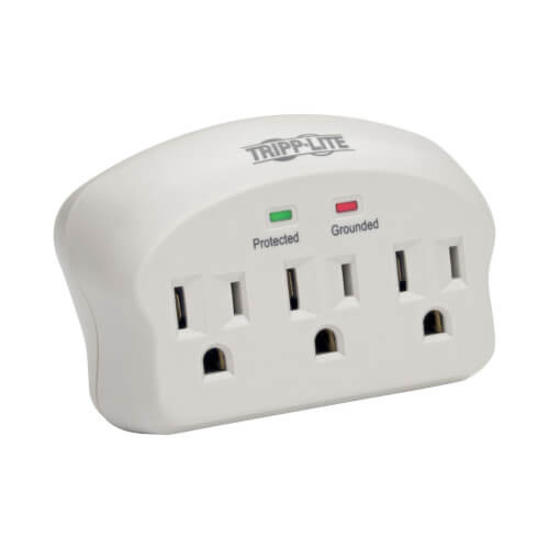 Tripp-Lite SK3-0 Protect It! 3-Outlet Surge Protector, Direct Plug-In, 660 Joules, 2 Diagnostic LEDs