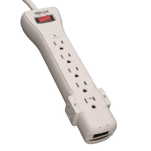Tripp-Lite SUPER6TEL Protect It! 7-Outlet Surge Protector, 6-ft. Cord, 1080 Joules, Fax/Modem Protection, RJ11