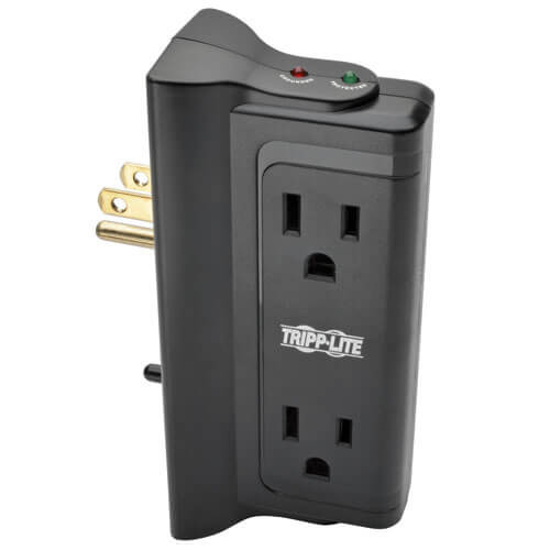 Tripp-Lite TLP4BK Protect It! Surge Protector with 4 Side-Mounted Outlets , Direct Plug-In, 720 Joules