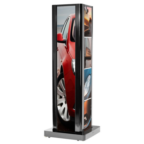 Peerless KIP586-2LG Two-Sided Ultra Stretch Portrait Kiosk for the LG Ultra Stretch Signage 86BH5C Displays - Gloss Black