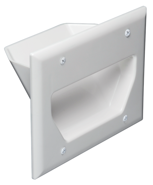 DataComm 45-0003-LA 3-Gang, Lite Almond, Recessed Low Voltage Cable Plate
