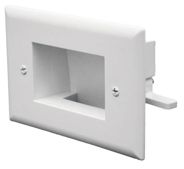 DataComm 45-0008-BK Easy Mount Recessed Low Voltage Cable Plate, Black