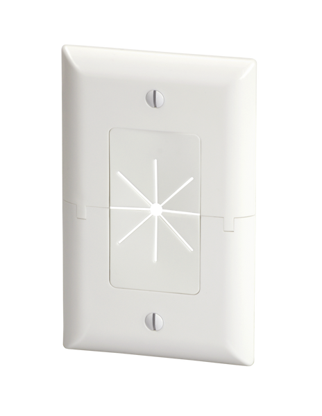 DataComm 45-0017-LA Split Plate w/ Flexible Opening, Lite Almond