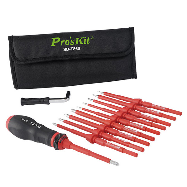 Pro'sKit SD-T860 12 Pc VDE Torque Screwdriver Set