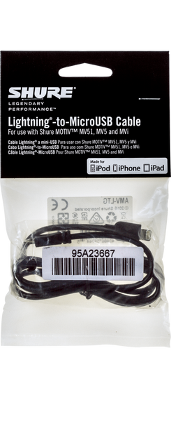 Shure AMV-LTG 1M Micro-B to Lightning Accessory Cable