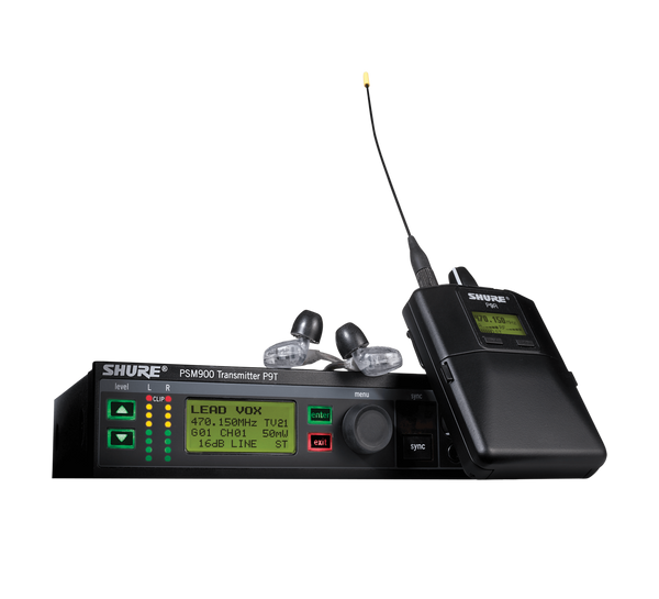 Shure P9TRA+425CL-G7 Shure PSM 900 Personal Monitor System with Rackmountable Transmitter, Rechargeable Bodypack Receiver and SE425 Earphones