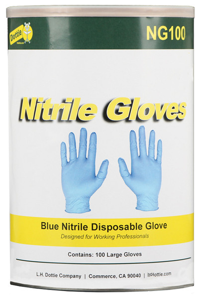 L.H. Dottie NG100L Blue Nitrile Disposable Gloves (Large)