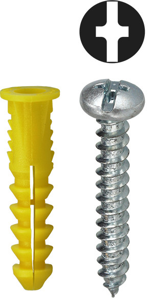 L.H. Dottie 2AK #10 Yellow Wing Conical Anchor Kit w/ Pan Head Combo Drive Screws