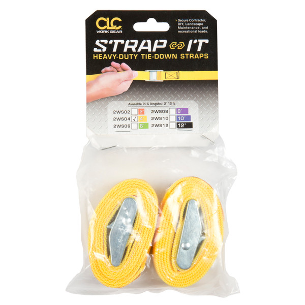 L.H. Dottie 2WS04 4' Yellow Nylon Web Straps (2 Pack)